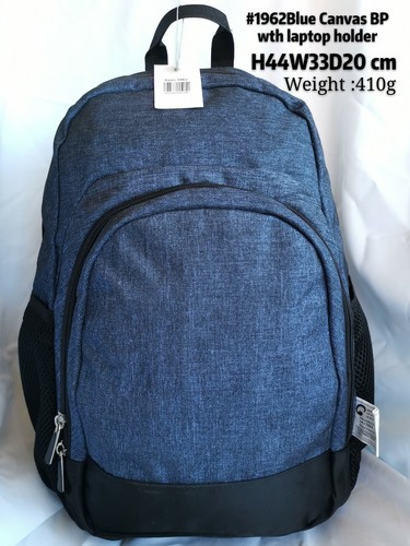 Large Durable Canvas Backpack With Laptop Holder blue #1962