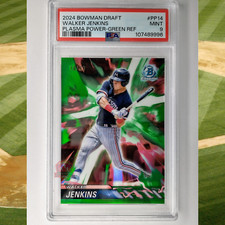 2024 Bowman Draft - Plasma Power Green Ref /99 - Walker Jenkins #PP14 (RC) PSA 9