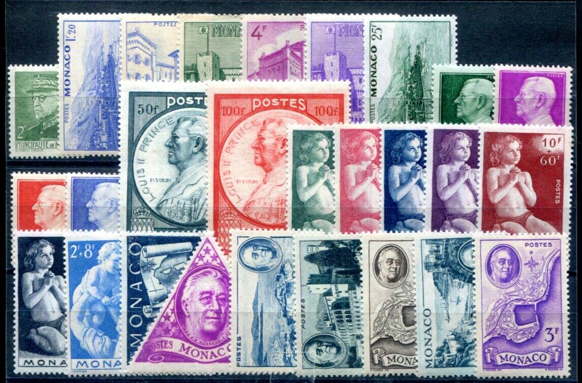 Monaco 1945 Yvert 275-300 ** MINT perfectly year without Air Pos