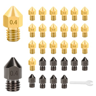Ender 3 V2 3S Pro 5 30pack MK8 3D Printer Extruder Hotend Nozzles for KP3S CR-10