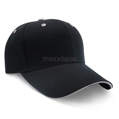 Blank Baseball Cap Adjustable Strapback Polo Style Solid Color Hat Men Women