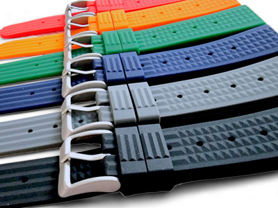 Silicone Rubber Waffle Watch Strap Band Two Piece Quick Release Divers 20mm 22mm