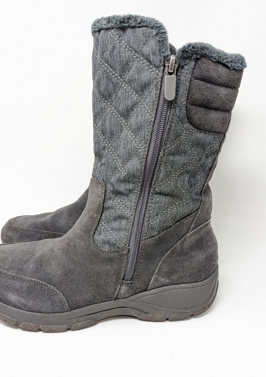 Lands' End All Weather Winter Quilted Side Zip Boots … Gem