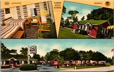 Linen Postcard Tampa Auto Haven 12400 Nebraska Avenue U.S. 41 in Tampa, Florida