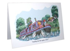NARROWBOATS NARROW BOATS HUMOUR CARTOON A5 FUNNY GREETING CARD BY ARMAND FOSTER