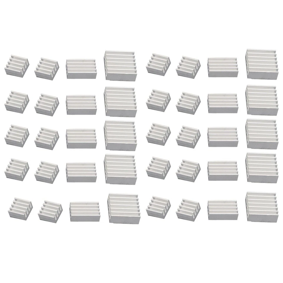 40 teiliges Kühlkörper Set für Raspberry Pi 4 Modell B 4B silber Heatsink Kit DE - Bild 3 von 4