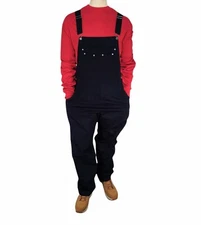 Mens Classic Bib Overall Light Weight 3XL Black 9 pockets Streetwear or Work NOS