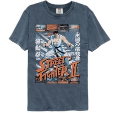 Street Fighter II Mens T-Shirt  RYU W VARIOUS GAME SCENES GAMING New Licensed