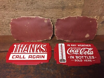 RARE Vintage Original 1930s Coca Cola Advertising Thermometer Screen Door Sign