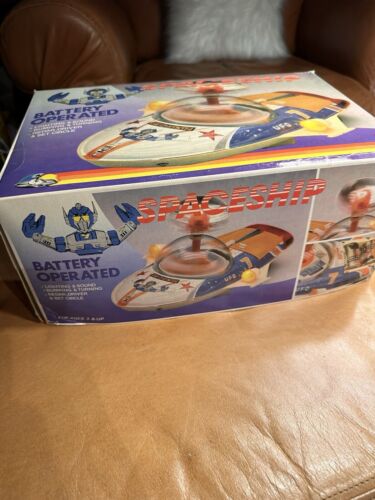 Zeus Force Spaceship UFO Toy Battery Operated Working Vintage Tin And Plastic - Picture 3 of 7