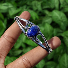 Buy Lapis Lazuli Gemstone Designer Cuff Bangle 925 Silver Plated Women's Jewelry
