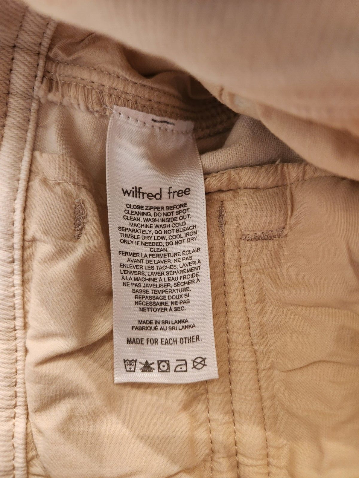 Wilfred Free Aritzia Cream Cargo Pants Jeans Gem