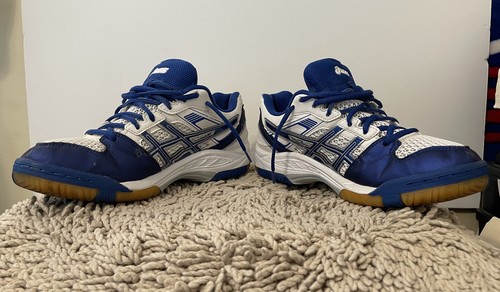 Asics GEL-1140V, B251N, Women's Indoor Volleyball Shoes, White/Blue, Size 11 - Picture 3 of 8