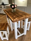 RUSTIC FARMHOUSE KITCHEN ISLAND / TABLE AND 2 X STOOLS MADE TO ORDER ...