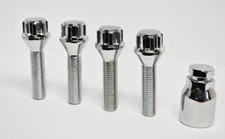 Set Of 4 X M12 X 1.5 45mm Thread Locking Wheel Bolts Silver