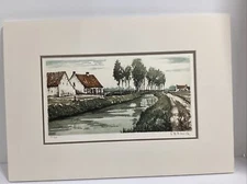 Vintage Original Etching Hand Made by Roger Hebbelinck  Ed 272/350 17”x11”