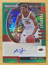 Mason Jones 2020 Panini Prizm Draft Picks Prospect RC Green Auto #PA-MJ Mint