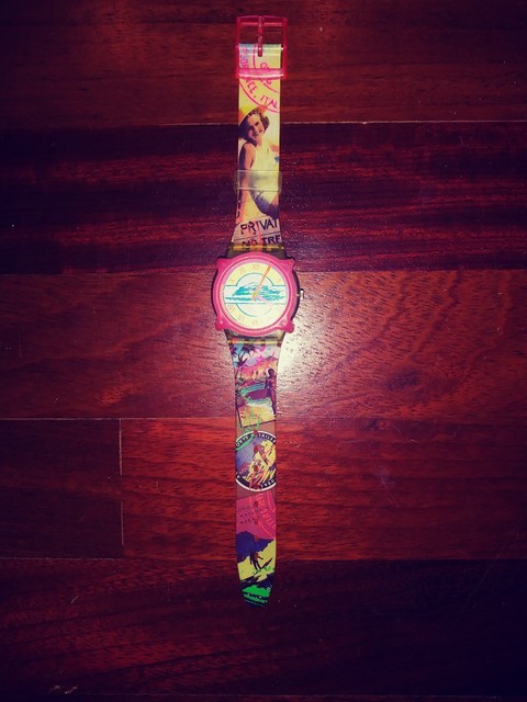 Vintage 1980s Era Swatch Wrist Watch Plastic Pop Art Mod Design Swiss Made - 
