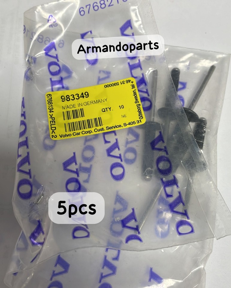 Volvo C30 Dirt Catcher Blind Rivet 4.8 X 24MM 983394 NEW 5pcs 983349 | eBay
