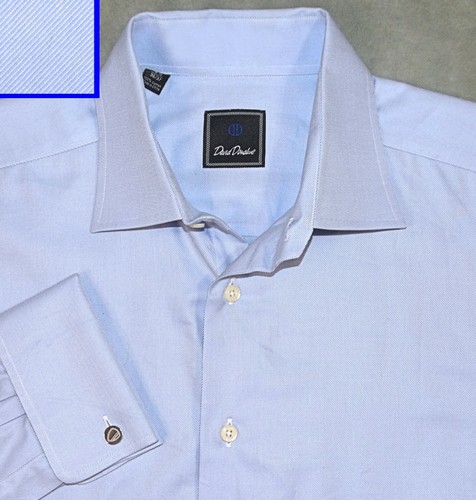 17.5 36 37 DAVID DONAHUE BLUE WOVEN 