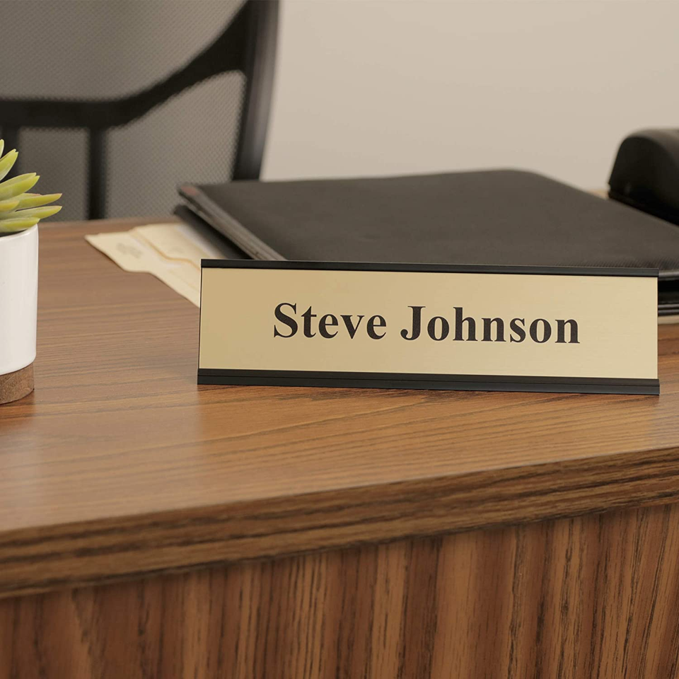 2" x 8" Aluminum Name Plate Holder for Desk Office Business Door Sign