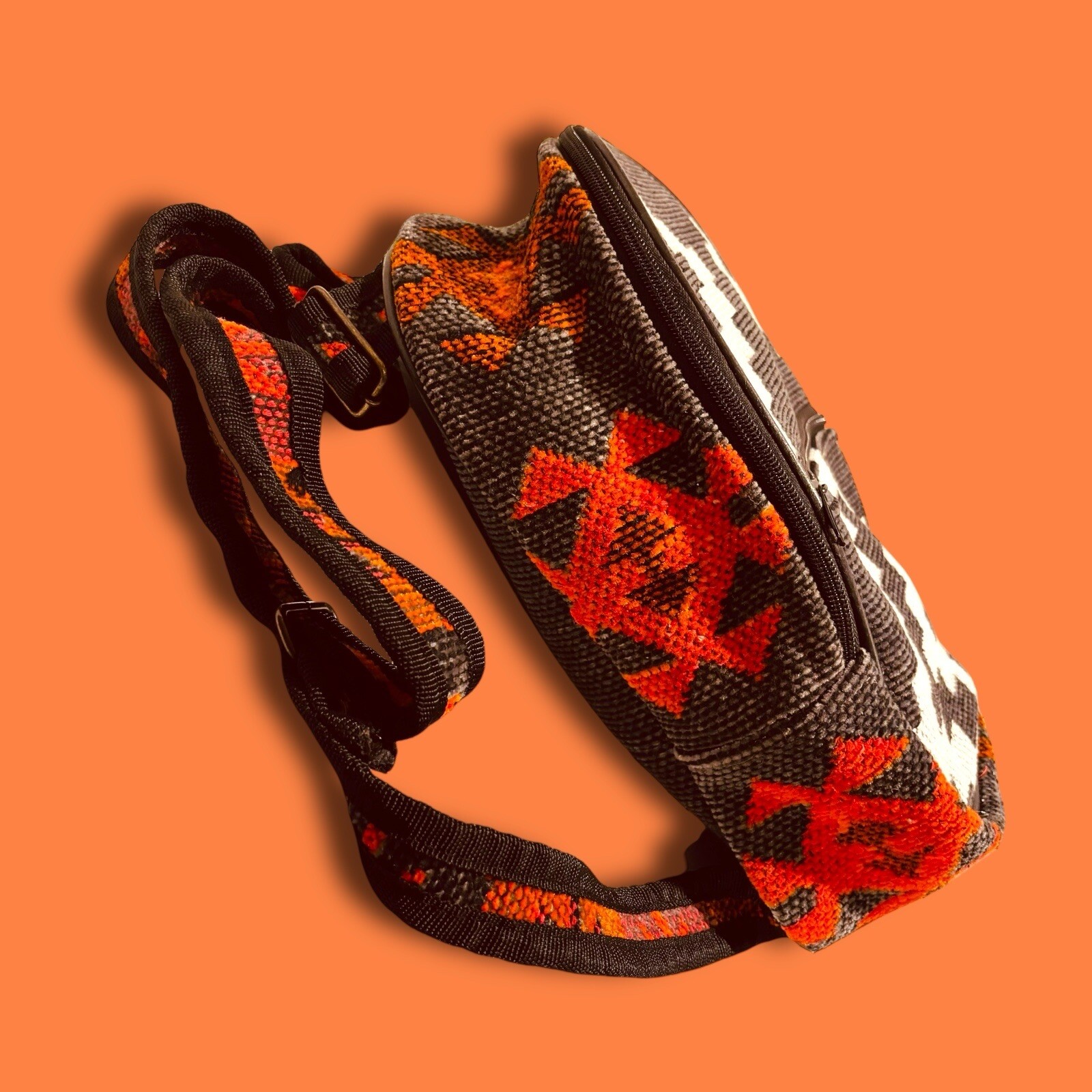 Hand Knit Wool Aztec Pattern Backpack. - image 6