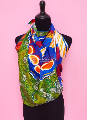 NEW HERMES 90 36'' L'ESPRIT DE LA FORET GREEN SILK TWILL SCARF SHAWL CARRE STOLE