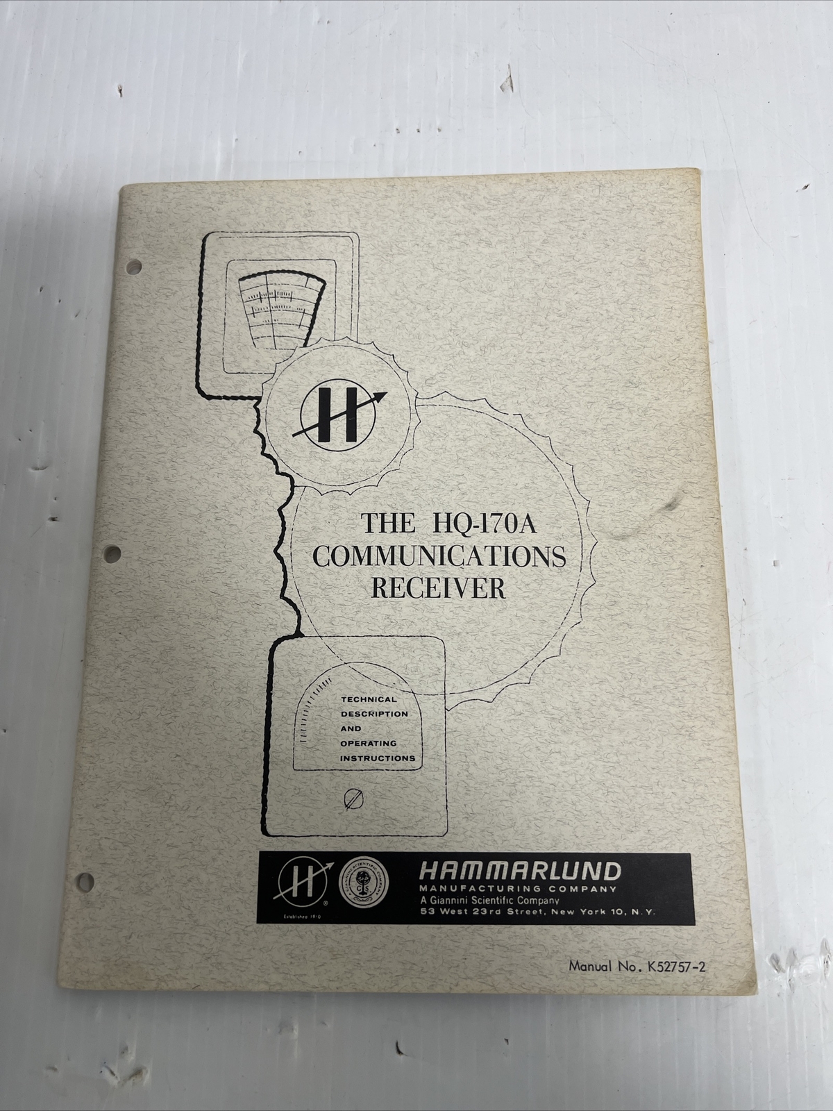HAMMARLUND HQ-170A  ORIGINAL RECEIVER MANUAL + FOLD OUT SCHAMATIC VERY NICE!