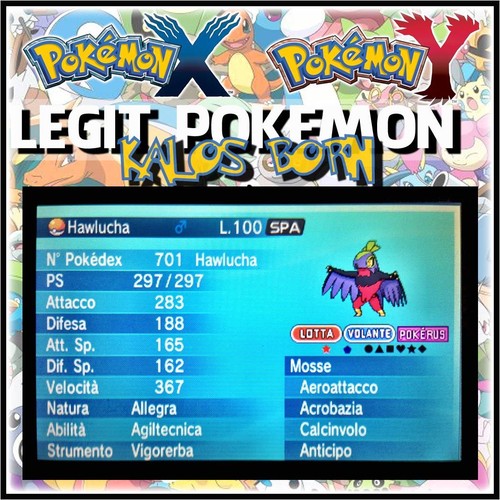 KB Legit Pokemon X Y ORAS • TEAM VGC 2014 SHINY Hawlucha @ Power Herb 6IV KALOS - Afbeelding 1 van 1