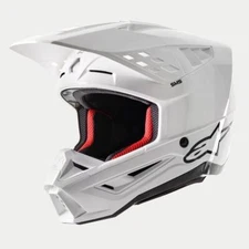 Alpinestars 2026 Supertech SM5 Solid White Gloss Motocross Helmet MX Quad Enduro