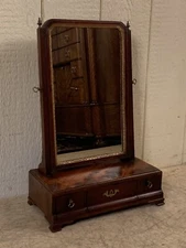 Antique Federal Style Mahogany Shaving/Dressing Table Top Dressing Mirror