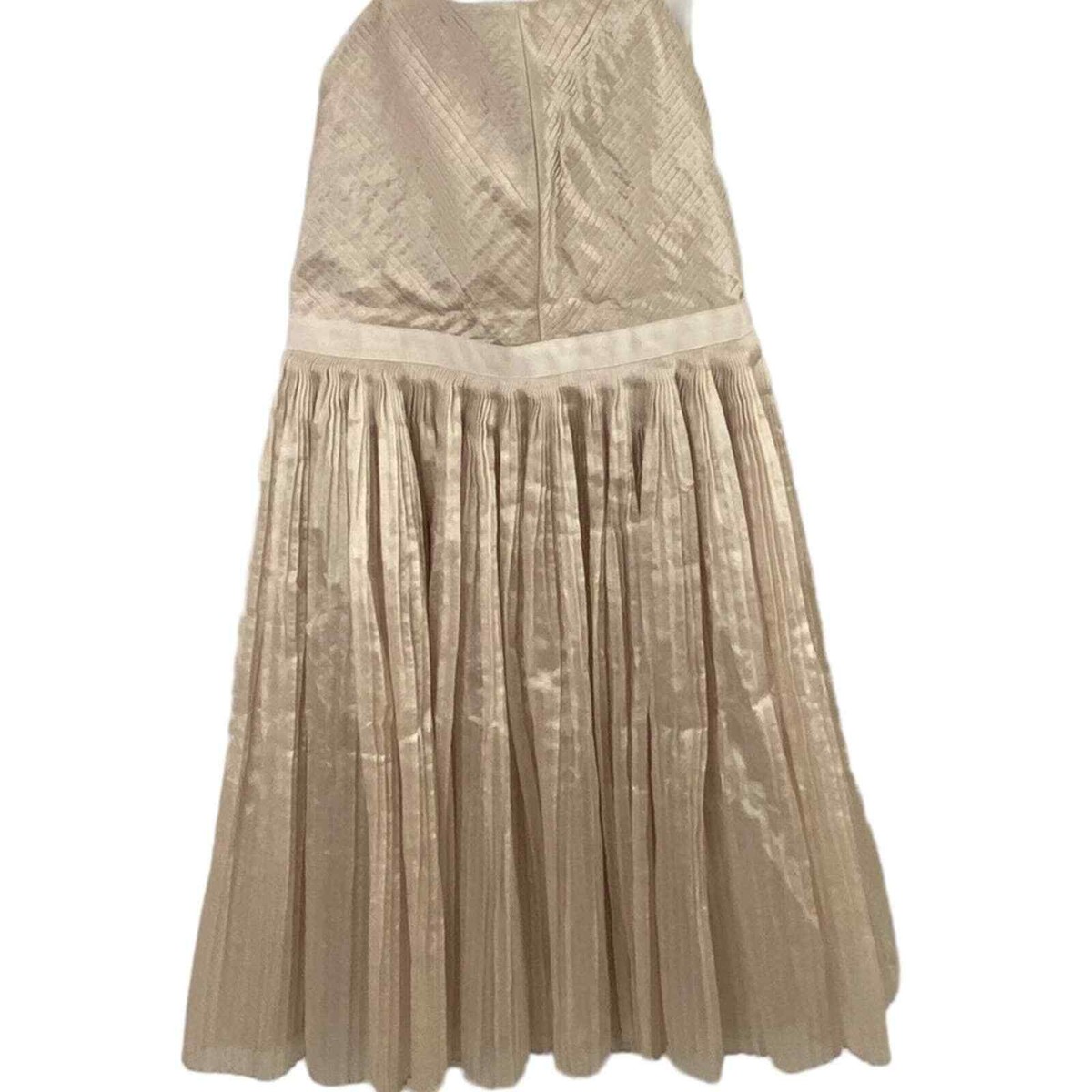 Banana Republic Collection Pleated Silk Blend Gold Cocktail Dress | eBay