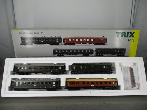 Trix escala H0 23344 vagón de pasajeros vagón de tren rápido conjunto "D 119" en embalaje original | Zustand: Gebraucht
