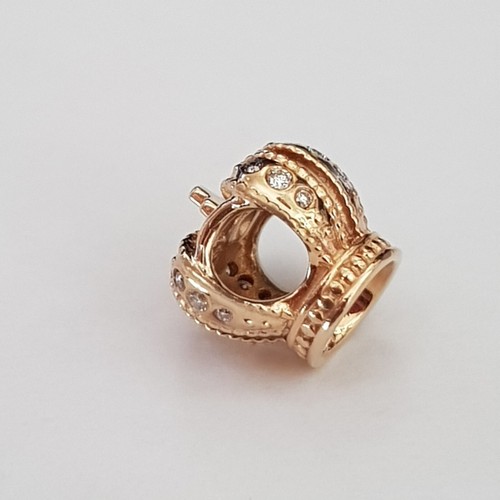 Genuine Pandora 14ct Gold Majestic Crown Charm 0.108 TDW h/vs Diamonds 750453D - Bild 9 von 11