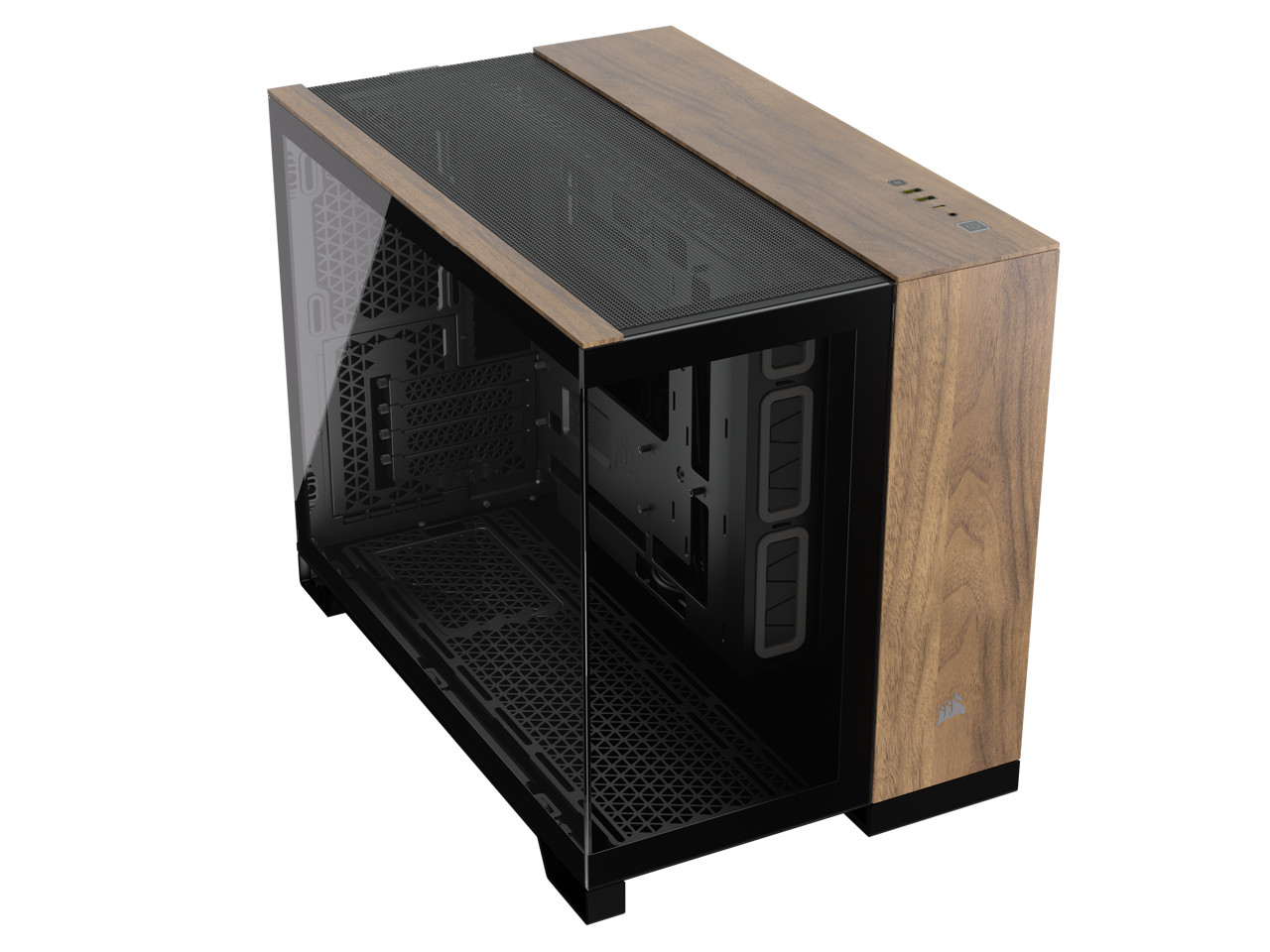 CORSAIR 2500X Micro ATX Dual Chamber PC Case BlackWalnut CC-9011286-WW