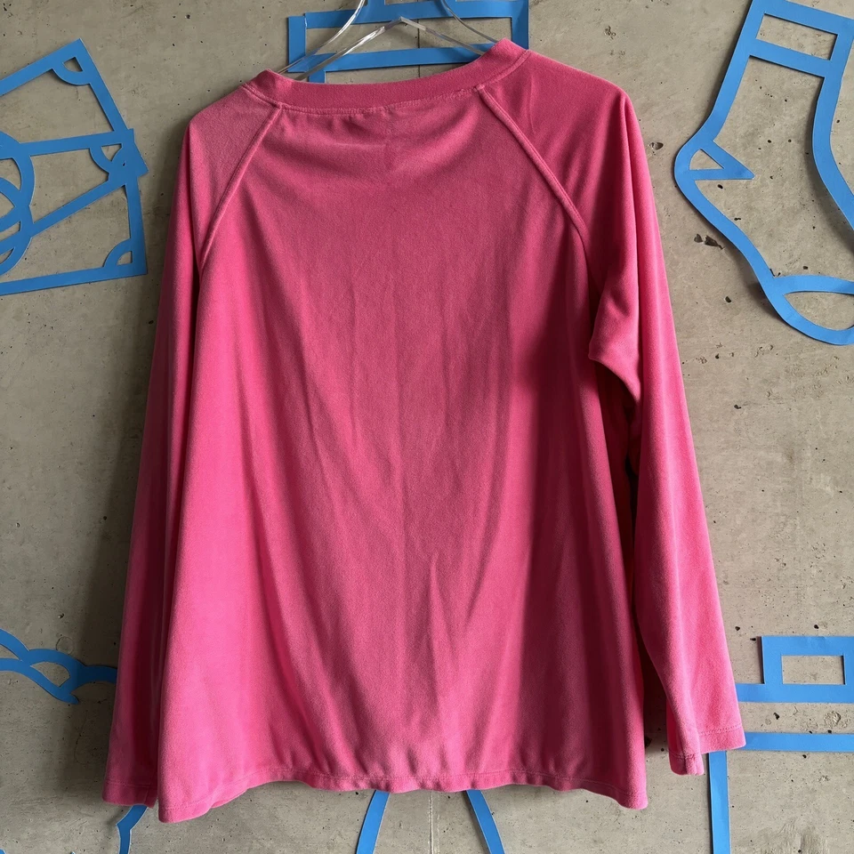 Nuevo sin etiquetas Conjunto de pijama de felpa de lana con estampado de palma rosa talla múltiple 1X $64 Foto 4 de 4