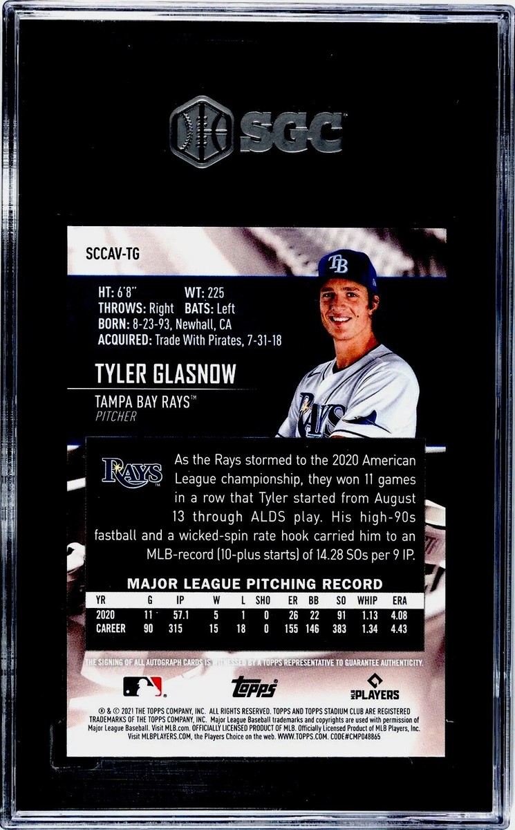 Topps stadium club chrome auto グラスノー 2021 TOPPS STADIUM CLUB CHROME TYLER GLASNOW AUTO SP /50