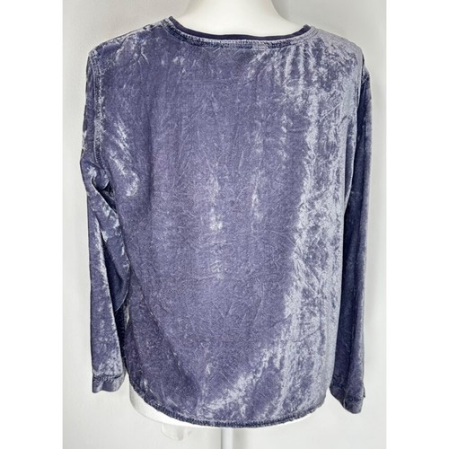 J Jill Crushed Velvet Shirt Damen MP Blau Langarm Rundhals Viskose - Bild 5 von 8