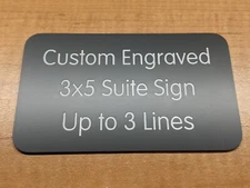 Custom Engraved 3x5 Black Silver Sign | Home Office Suite Small Wall Door Plaque