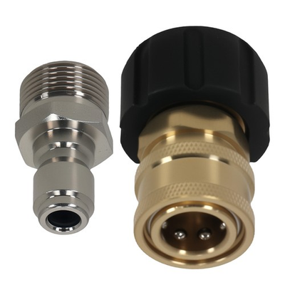 #ad M22 14mm 3 8 Inch Quick Connect Pressure Washer Adapter Brass Fitting 2pcs $22.53