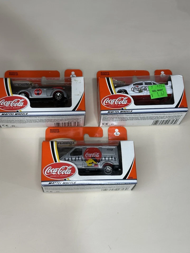 Matchbox Coca-Cola Mattel Wheels Van Sedan Convertible Lot of 3 - Image 3 of 4