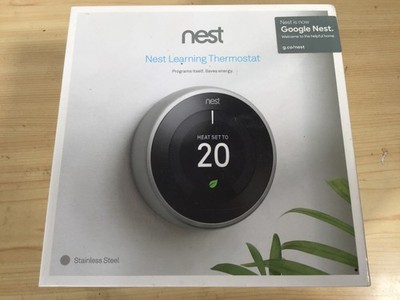 Google Nest Learning Thermostat 3. Gen Edelstahl T3028GB - Neu Versiegelt