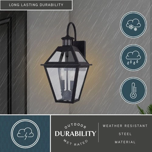 Vaxcel Lighting T0597 Nottingham 2 Light 17" Tall Outdoor Wall - Black - Picture 11 of 12