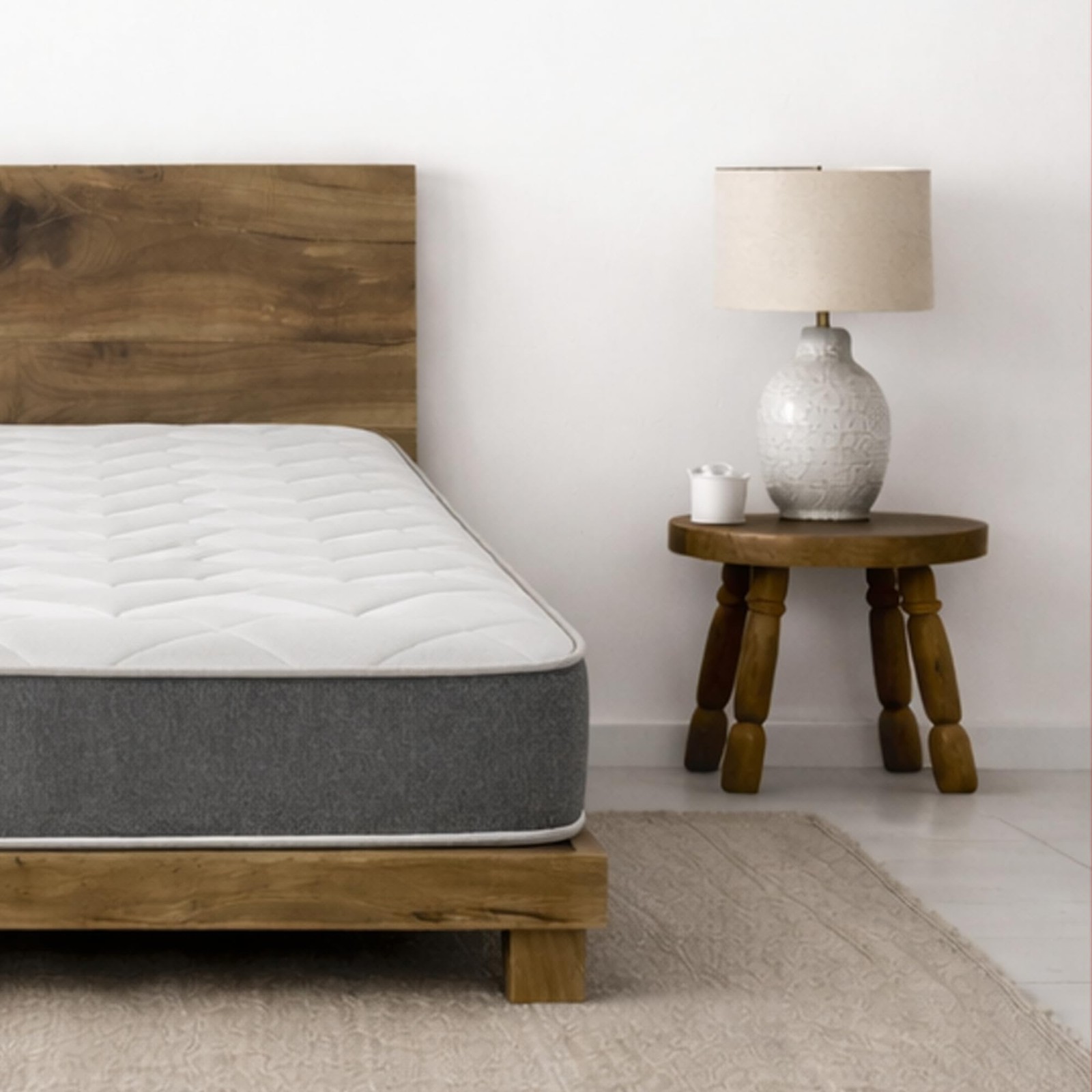 Starlight Beds Unisex Grey Cube Memory Foam Hybrid Spring Mattress In | : Single - Image 2