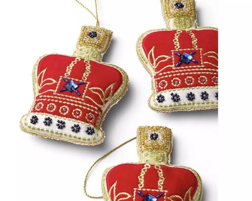 M&S Marks & Spencer Home 3er Set Perlen Krone Weihnachtsschmuck - NEU - Bild 3 von 8