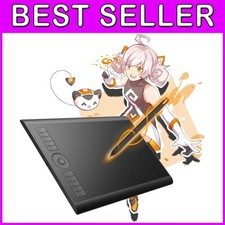 Battery-Free Stylus, 10x6 Inch Drawing Tablet