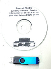 Uniden Bearcat Electra scanner manuals on JUMP DRIVE - BC-3 /4 101 210 250 172