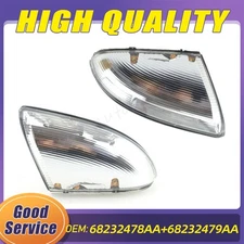 L+R 68232478AA 68232479AA Clear Side LED Lights Mirror Turn Signal for Dodge Ram