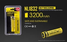 Nitecore NL1832, 3200mAh Flashlight Battery
