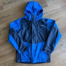 Columbia Interchange Omni-Tech Jacket Blue Colorblock Waterproof Youth L 14/16